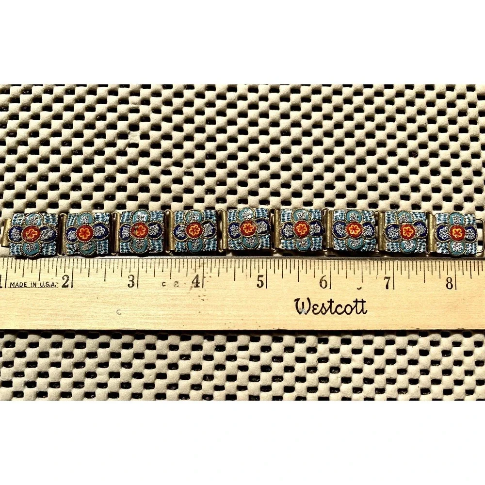 Vintage Antique Italian Micro Mosaic Bracelet 7.5